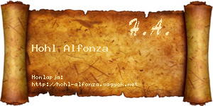 Hohl Alfonza névjegykártya